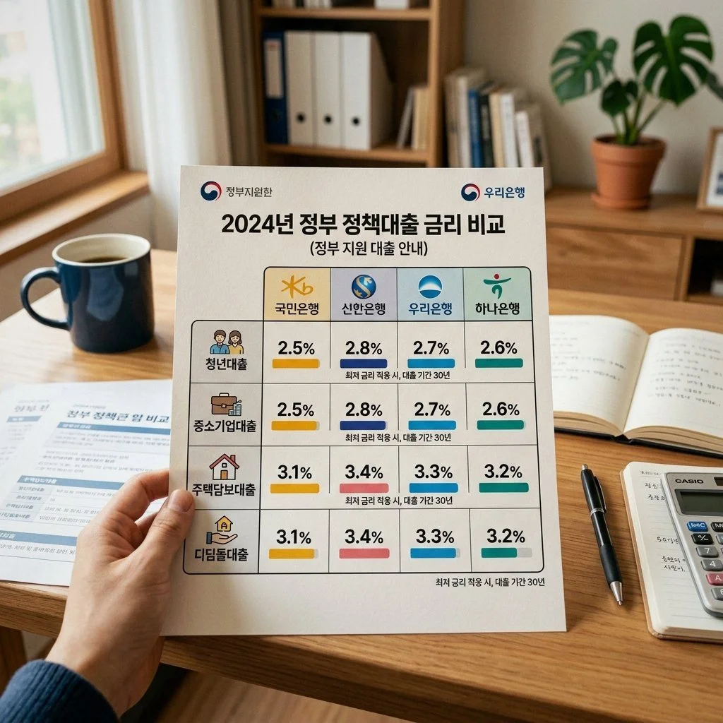 정부 정책자금 대출 금리 비교