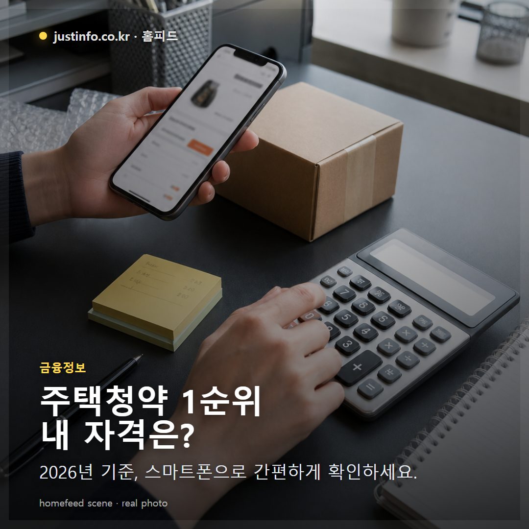 주택청약 1순위 조건 2026, 쉽게 확인하는 방법