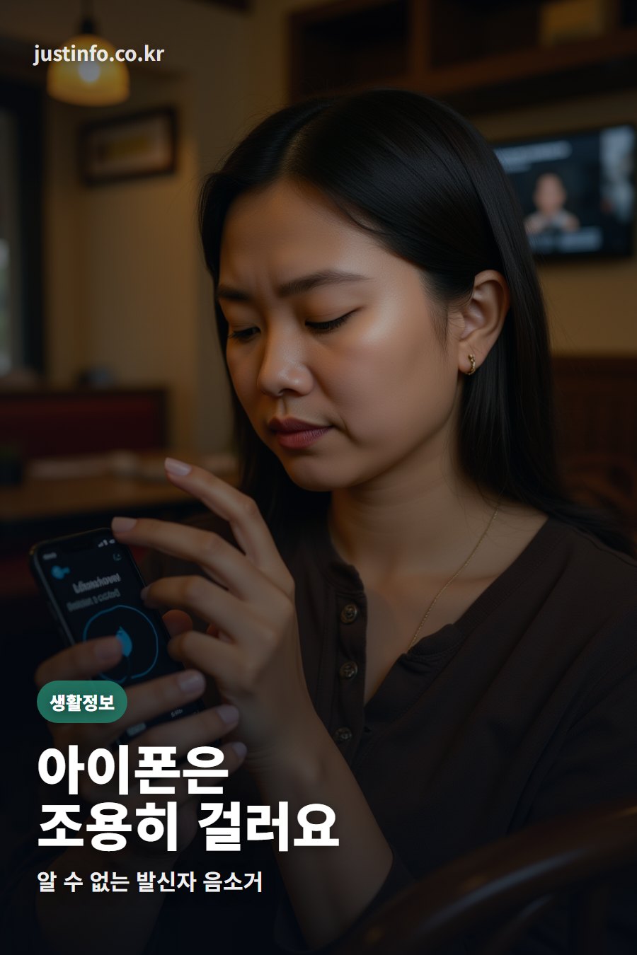 아이폰에서 알 수 없는 발신자 음소거 기능을 확인하는 장면