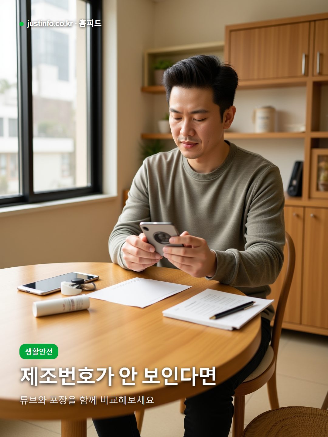 치약 튜브와 포장의 제조번호를 비교 기록하는 장면